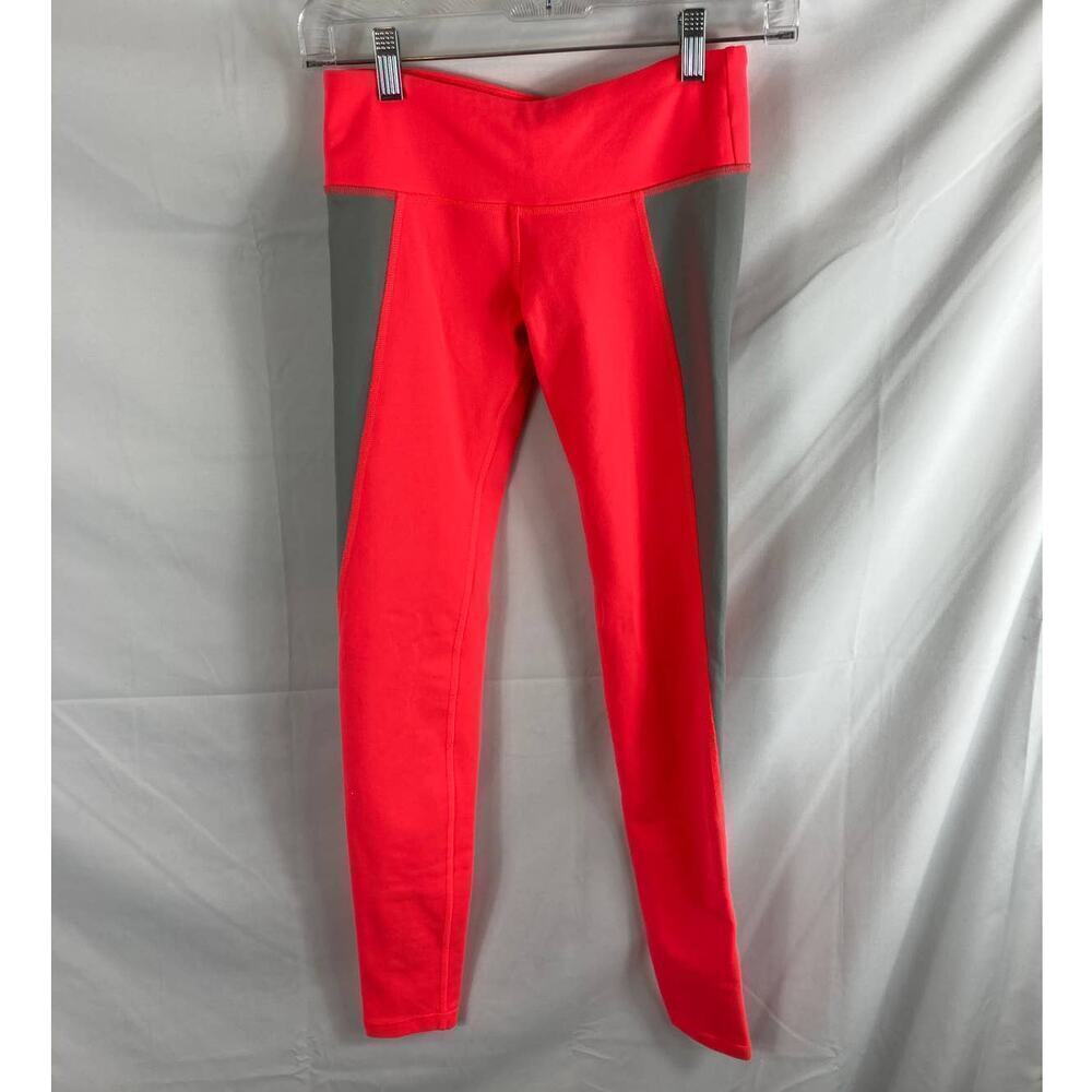Alo Yoga Hot Pink Grey Stripe Athletic Leggings XS
